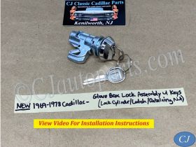 NEW 1969 1970 1971 1972 1973 1974 1975 1976 1977 1978 CADILLAC DEVILLE ELDORADO FLEETWOOD CALAIS GLOVE BOX LOCK CYLINDER & LATCH WITH RETAINING NUT & 2 KEYS